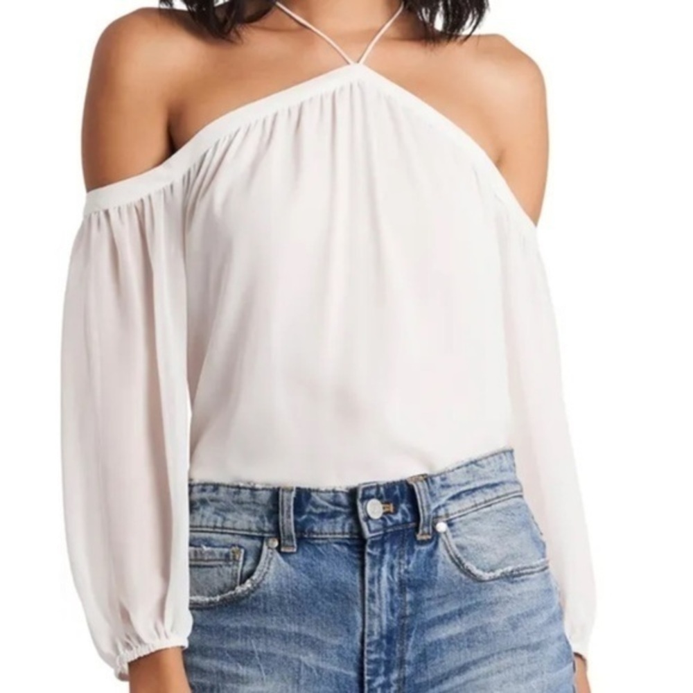 Off the Shoulder Sheer Chiffon Blouse
1.STATE NWT Sz XS